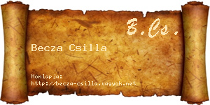 Becza Csilla névjegykártya
